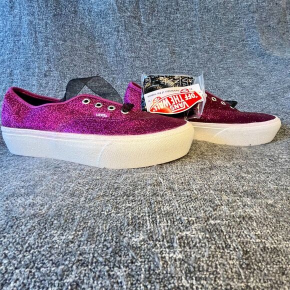 Vans Authentic Platform Glitter Wild Aster True White Pink Womens 8.5 Sneakers - Picture 2 of 12